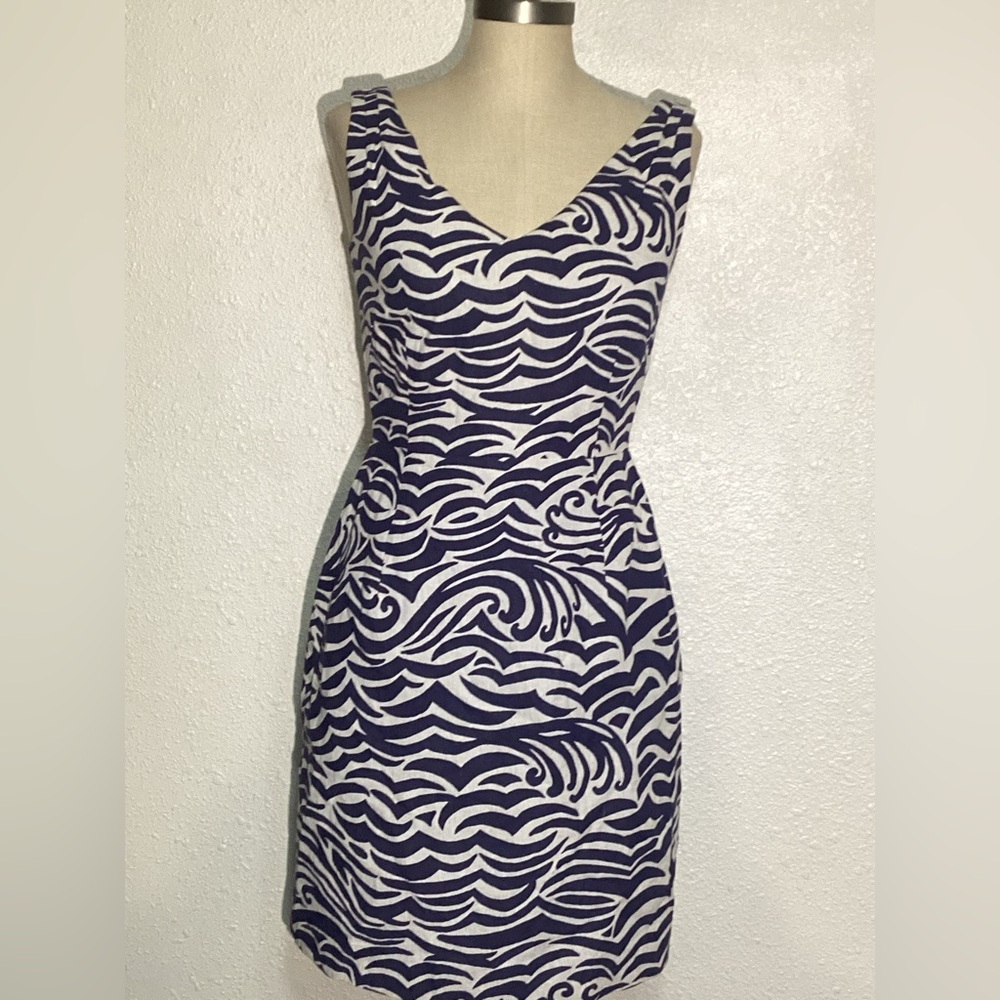 Lilly Pulitzer Kiki Women’s Navy And White Patterned Dress Size 4
